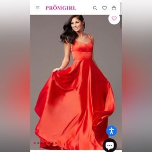Prom Girl square neck red dress! Never worn! With box!
